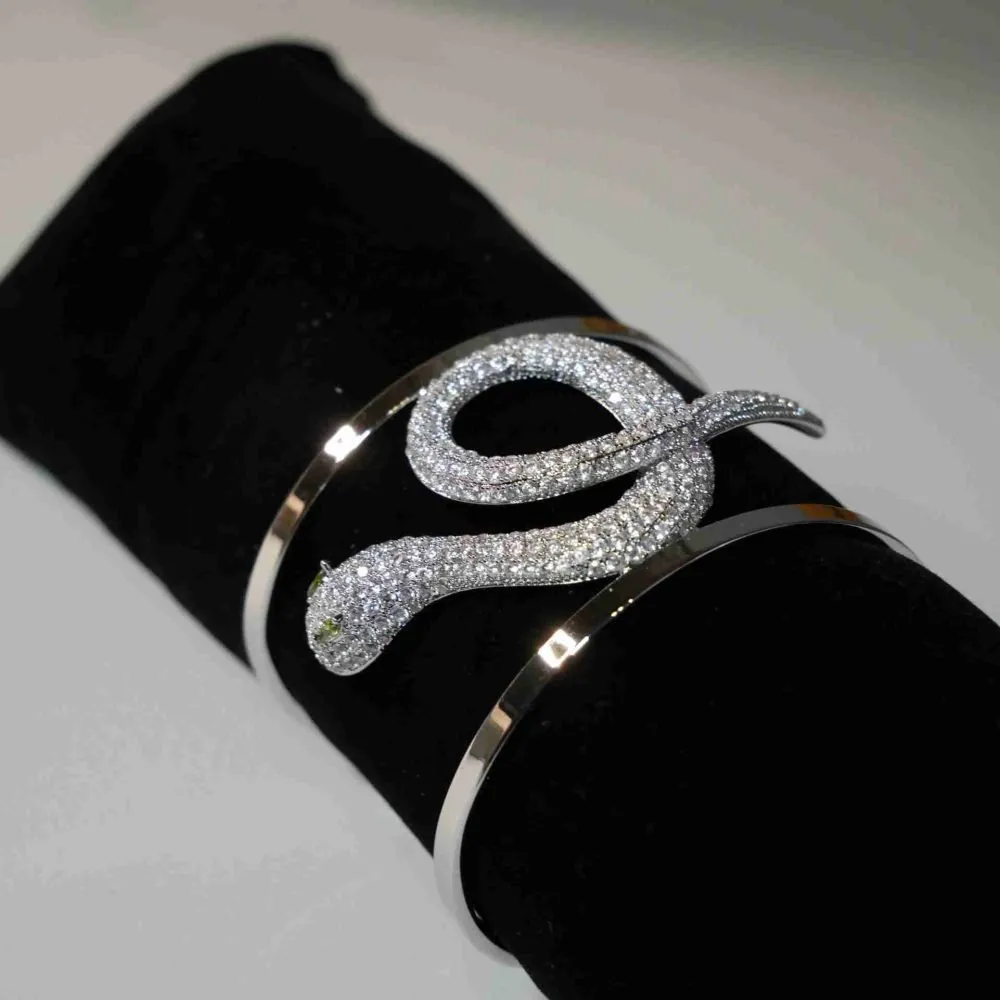 Bracciale con strass "Snake" Ottone colore silver