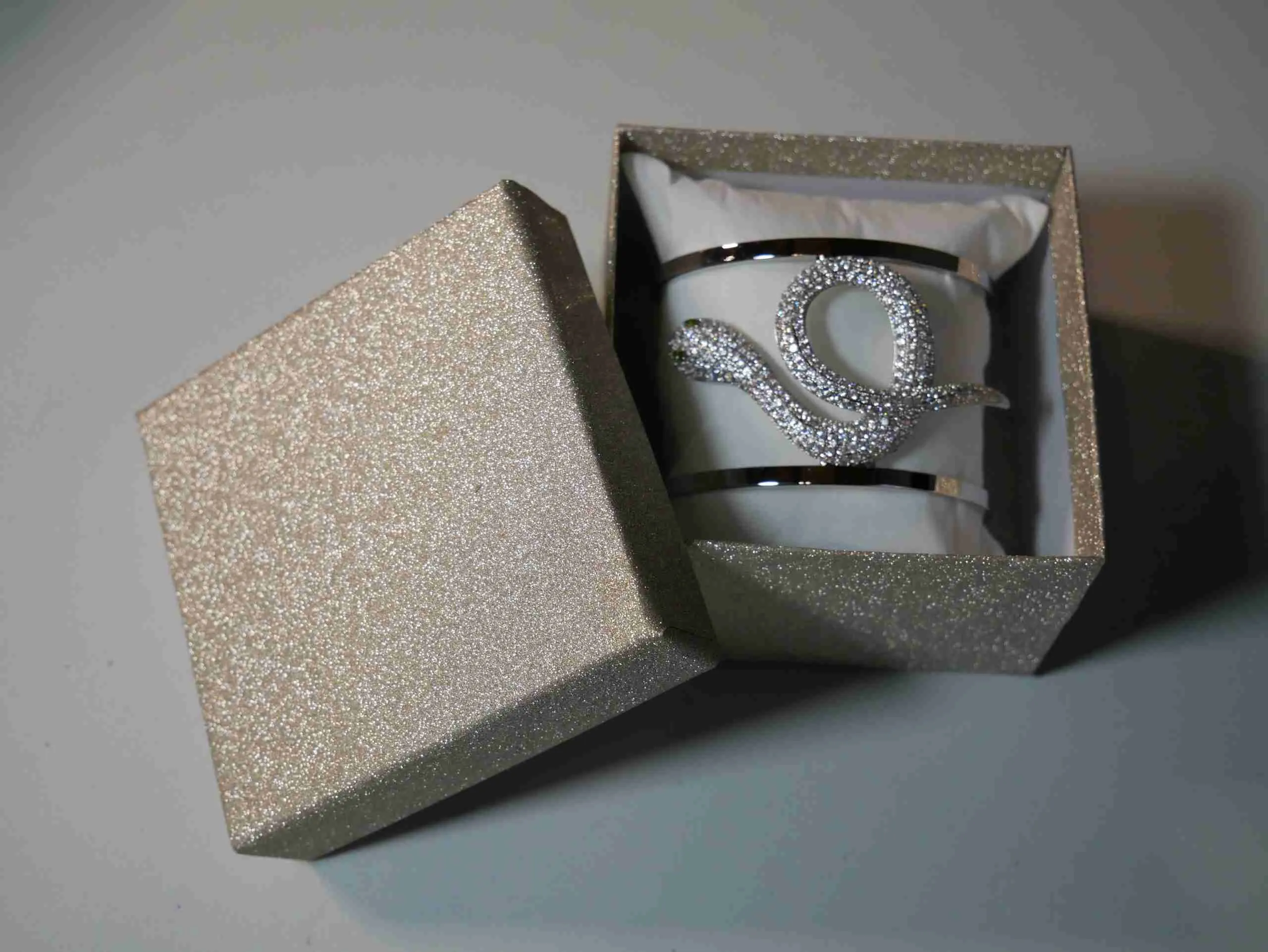 Bracciale con strass "Snake" Ottone colore silver - immagine 4