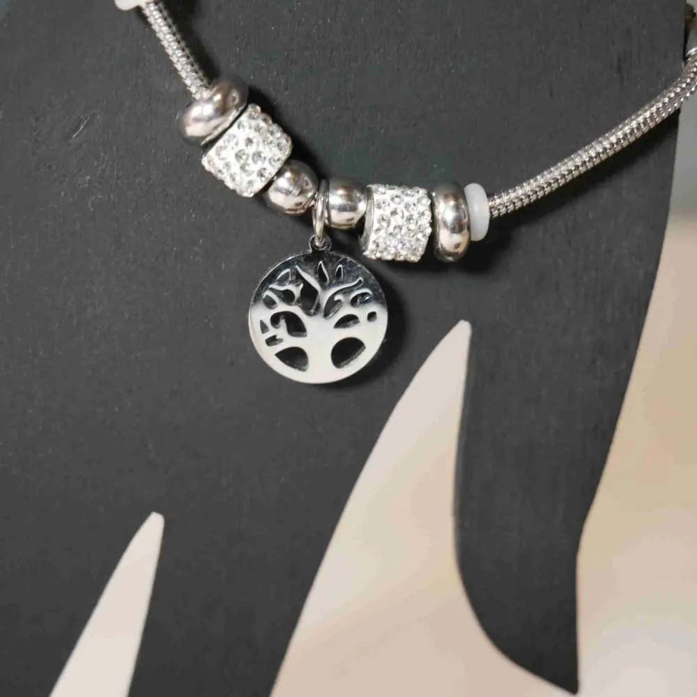 Bracciale con albero della vita e strass