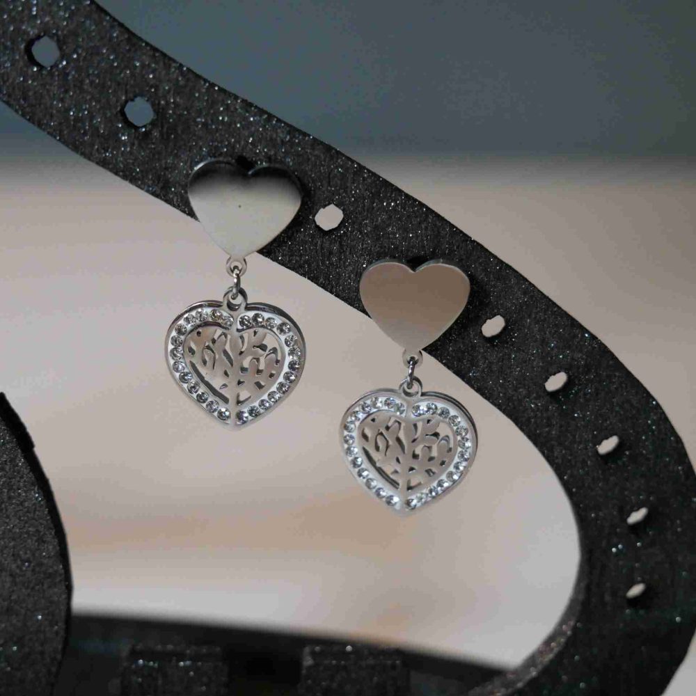 Amore Vitale: Orecchini Cuore con Albero della Vita