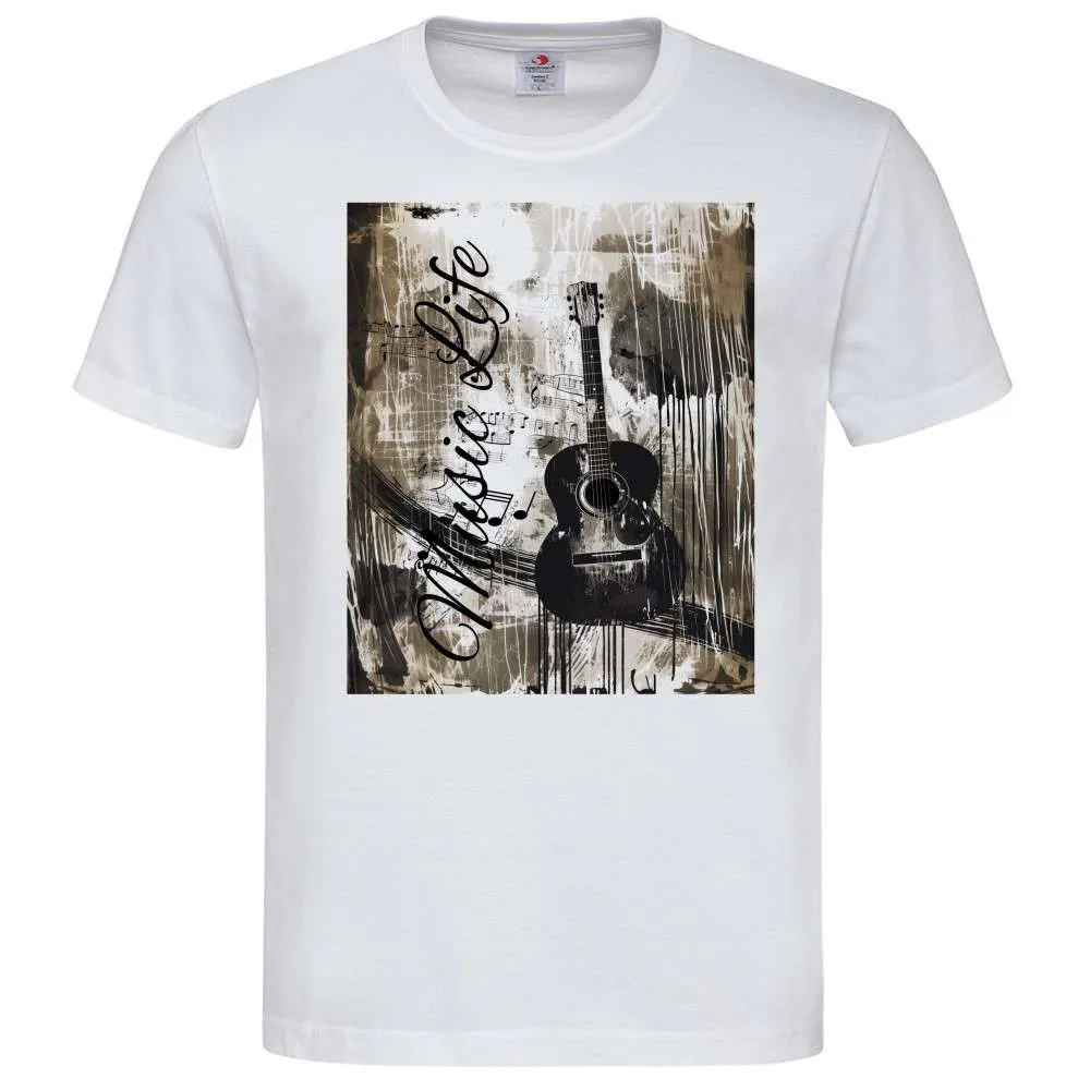 T-Shirt Uomo - Music Life - Acoustic Guitar