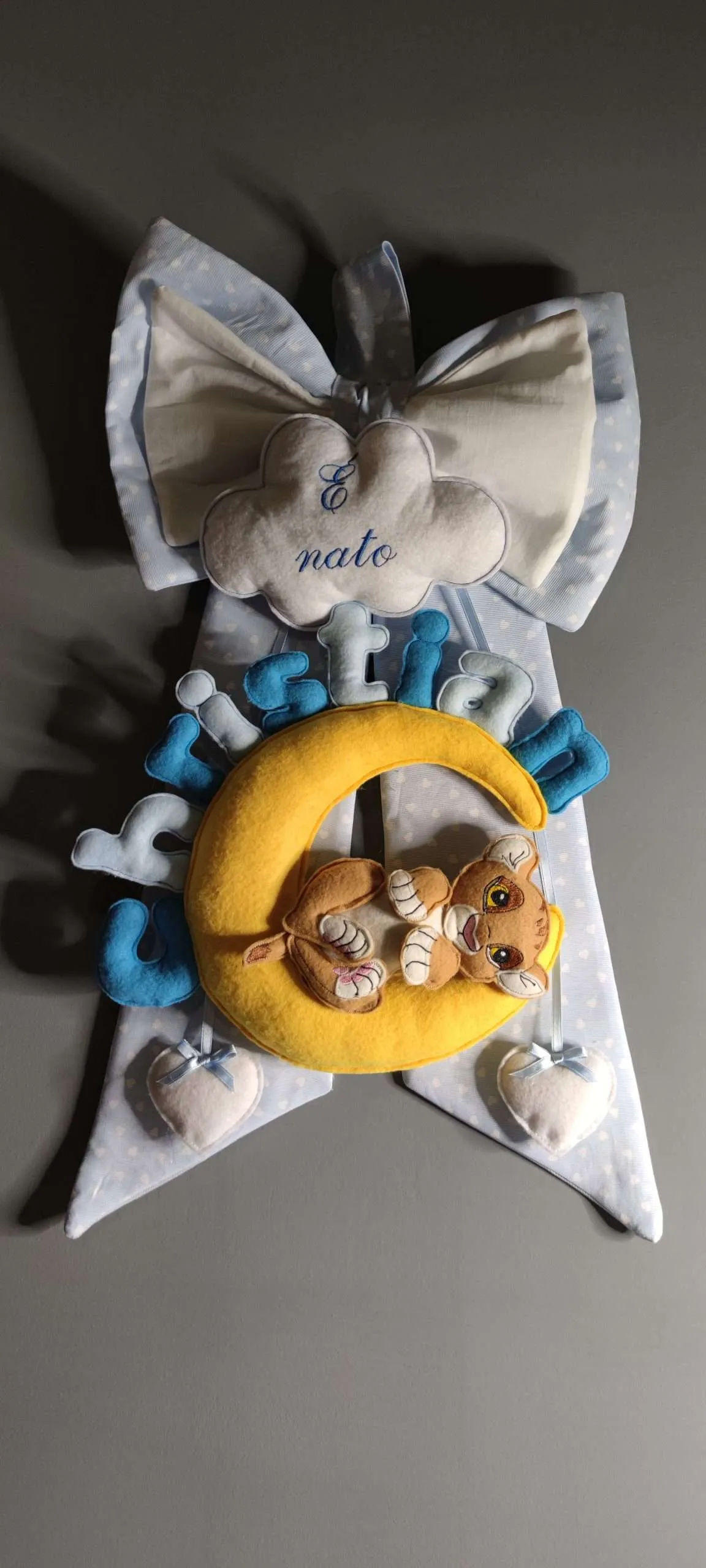 Fiocco nascita bambino con personaggio e nome personalizzato - immagine 2