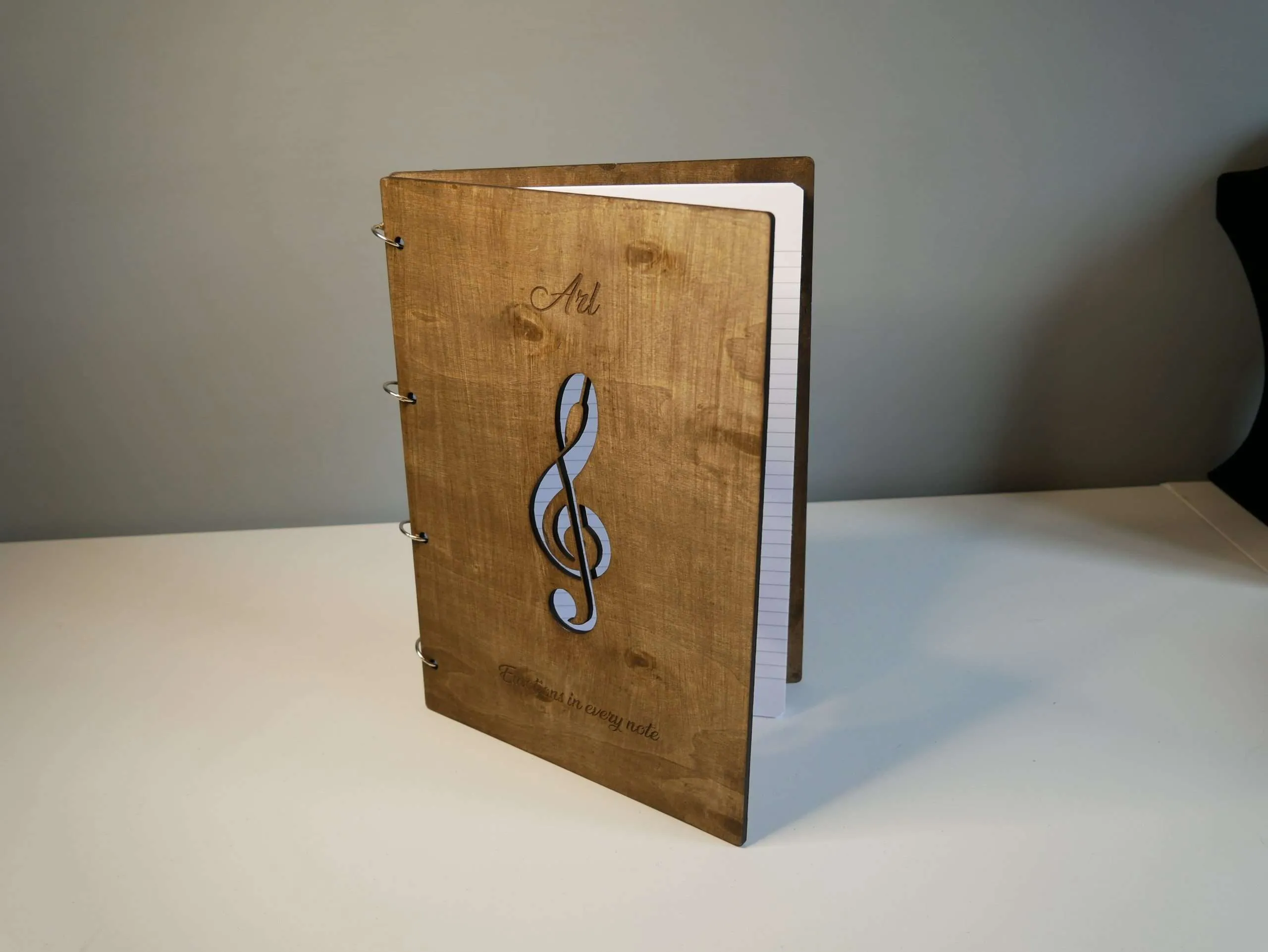 Agenda, Diario ad anelli in Legno A4-A5 - Idea Regalo con nome e frasi personalizzabili - immagine 7