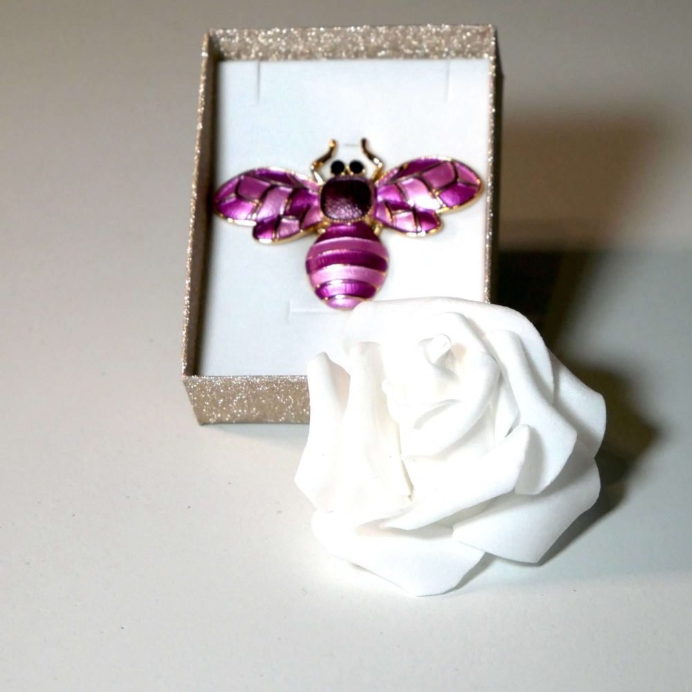 Spilla ape in ottone smaltato