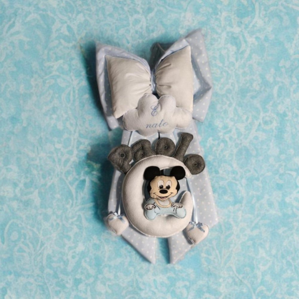 Fiocco Nascita Personalizzato con Personaggio Disney