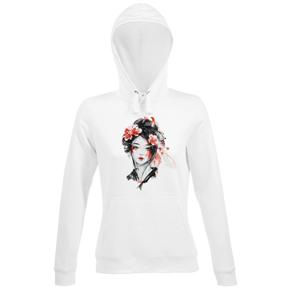 Felpa con Cappuccio Premium Donna - Japanese Geish