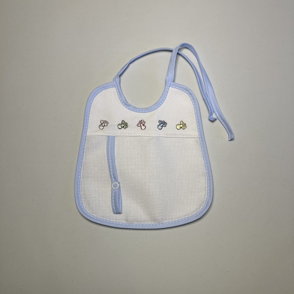 Bavetta per Neonato Personalizzata con Nome Ricamato e Catenella Porta Ciuccio